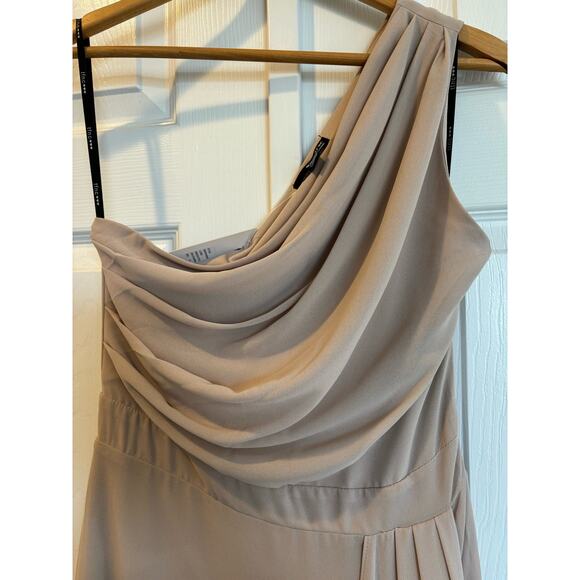 tfnc London NWT Geena Maxi Off Shoulder Long Special Occasions Dress Taupe Sz 12 - Picture 2 of 9